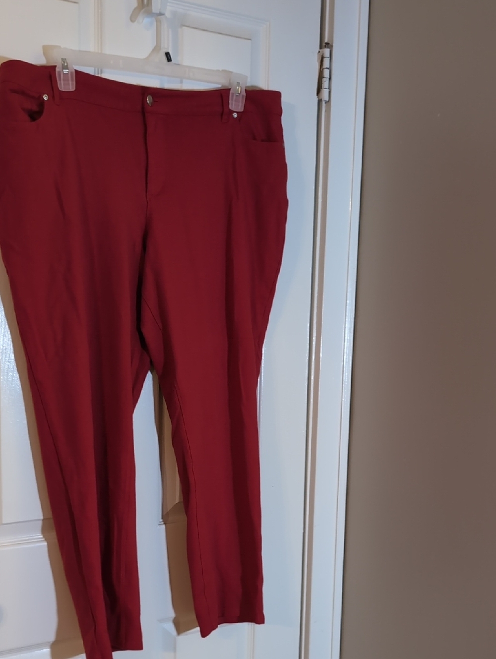 Women's Red Soft Fit Dress Pants